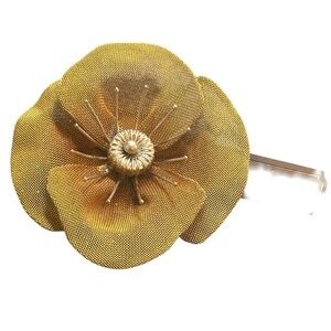 Vintage Sarah Cavender Metalwork Mesh Poppy Brooch